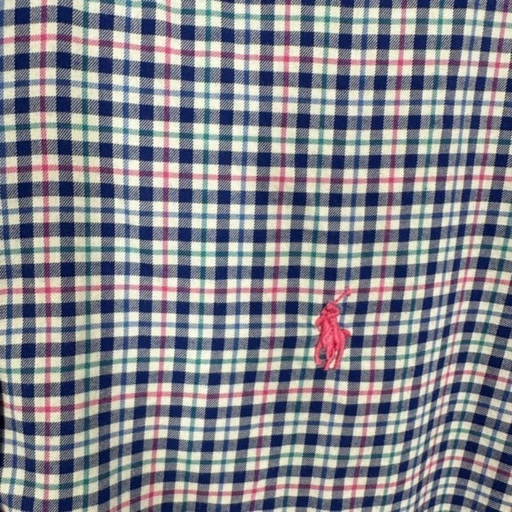 Polo Ralph Lauren Men's XL Blue Pink‎ Gingham Button Down Shirt Preppy Career